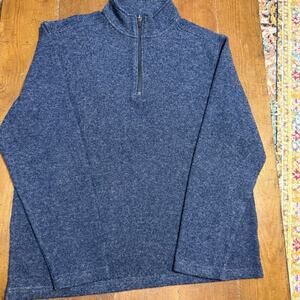 Fairlane & Sons Mens 1/4 Zip Sweater L Navy Textured